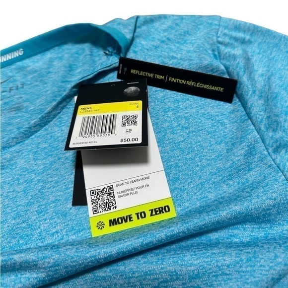 NWT Nike Rise 365 Men's Dri-FIT Short-Sleeve Running Top / Blue / Size Small - Picture 11 of 14